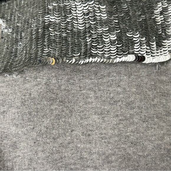 Markus Lupfer Sequin Lip Sweatshirt Hoodie Grey XS Flawed Unisex - Picture 9 of 13